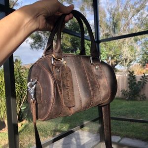 Real leather brown travel bag